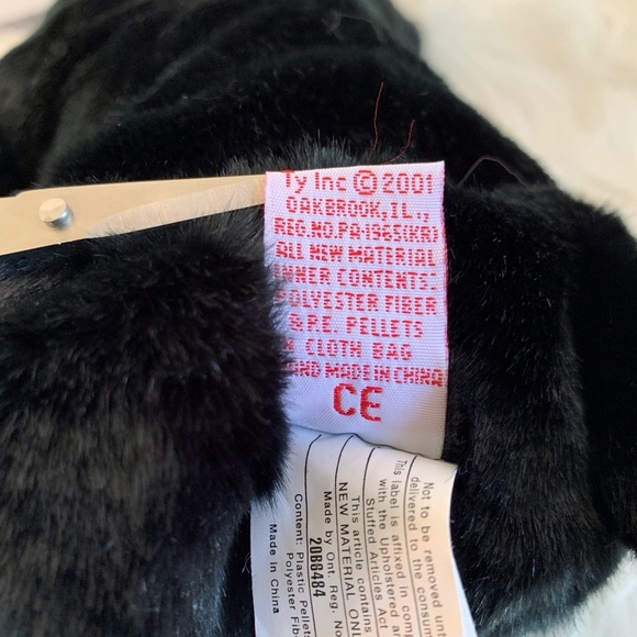 Ty (18) Black Plush Dog with Checkered Bow Luke - Picture 6 of 9